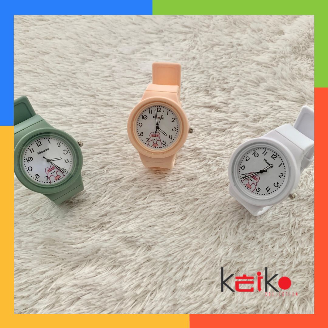 ANKR007 COD Jam Tangan Analog Gambar Kelinci/Jam Tangan Rubber/Jam Tangan Karet/Jam Tangan Bulat