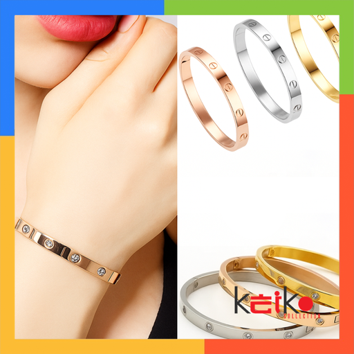 GL002 - Gelang Titanium Aksesoris Wanita Elegan Model Permata / Jam Tangan