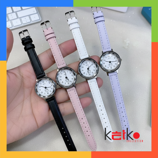 ANKL022 - Jam Tangan Wanita Analog Quartz Dial Bulat Desain Lucu Fashion