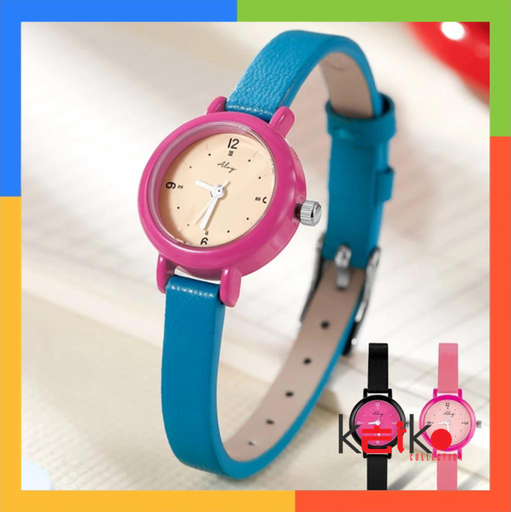 ANKL023 - Jam Tangan Wanita Kecil Casual Jam Tangan Analog Remaja Desain Colorful